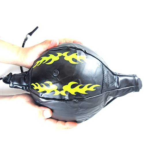 1 PU Leather Double End Boxing Punching Bag and 1 Boxing Reflex Ball with Headband