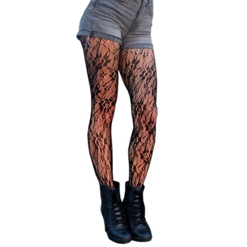 Millennials In Motion Sheer Elegance Patterned Tights - color: Lace Fishnet Floral