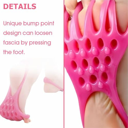 EDWERD Foot Fascia Stretcher Strap Plantar Fasciitis Relief Band for Muscle Relaxation Foot Massage, 5.4" L x 4.9" W, 4 Pcs (Pink) - color: Pink