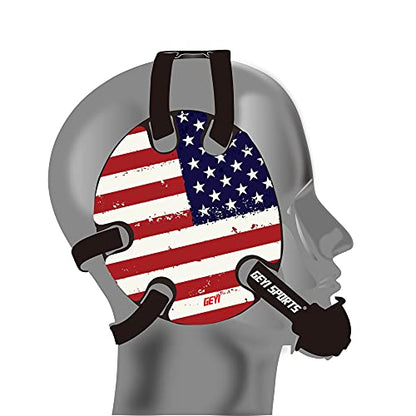 Wrestling Headgear with American Flag Wraps(Adult) - color: Black