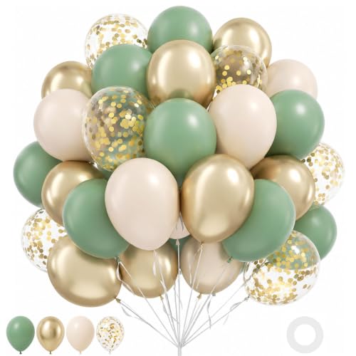 65PCS Sage Green Gold Balloons Kit for Baby Shower Party Decorations - color: A3--sage Green Gold
