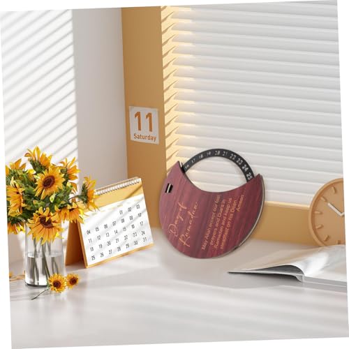 Alipis Wooden Ramadan Countdown Calendar Rotatable Calendar Eid Mubarak Decoration Holiday Countdown Decorative for Home Decor
