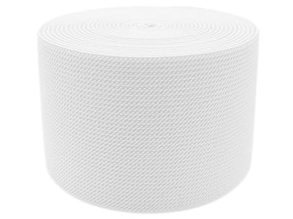 White Knit Elastic Band for Sewing 3 inch 5 Yards Double-Side Twill Woven Elastic Heavy Stretch Elastic Spool for Clothes Pants Waistband, Wigs, Skirts, Craft DIY Projects - color: White