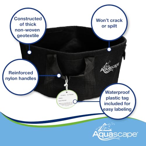 Aquascape Heavy Duty Aquatic Plant Pot with Handles, Non-Woven Geotextile, 16 inch Dia (40.6 cm), Black 47004 - size: 16 Inch Dia.