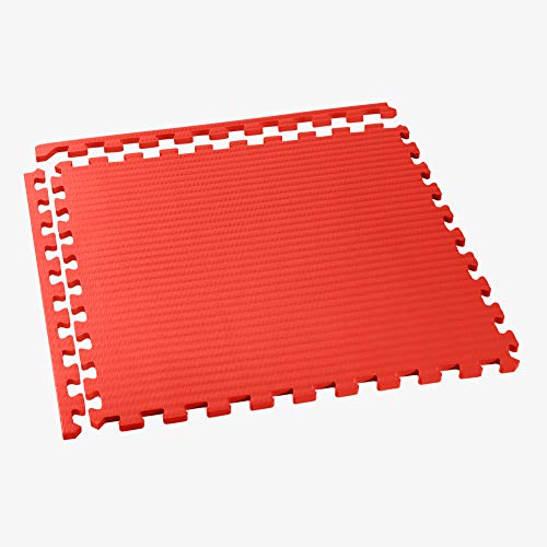 We Sell Mats 1 Inch Thick Martial Arts EVA Foam Exercise Mat, Tatami Pattern, Interlocking Floor Tiles for Home Gym, MMA, Anti-Fatigue Mats, 24 in x 24 in - size: 100 Square Feet (25 Tiles)