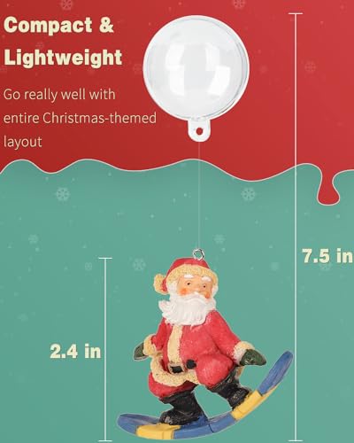 Uniclife Floating Santa Claus Fish Tank Decoration, Resin Christmas Aquarium Ornament with Hollow Ball for Holiday Aquarium Décor