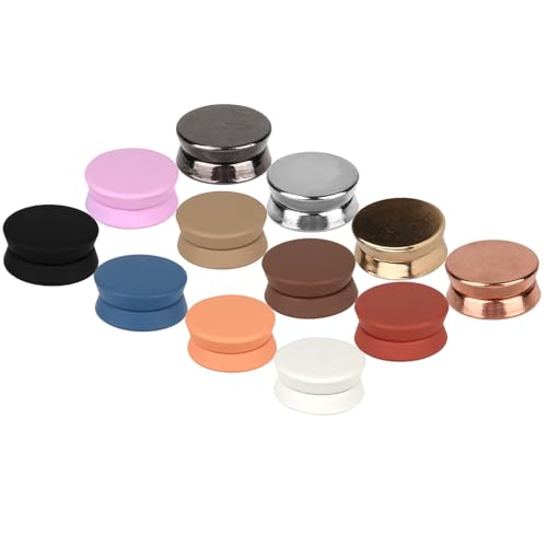 12pcs Strong Hijab Magnets, 0.54x0.26in Multi-Functional No-Snag Matte Round Pinless Hijab Magnets Clips for Women Scarf Shirt Veil Dress Clothes(12 Colors) - color: 12 Colors