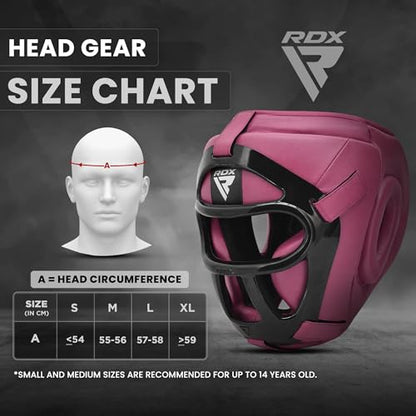 RDX Boxing Headgear MMA Muay Thai, Removable Face Grill, Head Gear for Sparring Grappling Martial Arts Kickboxing Taekwondo Karate BJJ Training - color: Pink, size: Medium