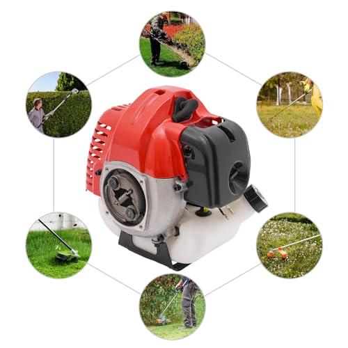 Bepritm 42.7CC Gasoline Engine 2-Stroke, 9200Rpm Portable Petrol Engine Motor, Air-Cooled Single-Cylinder Hand-Pull Gasoline Engine for Weed Whackers, Agricultural Equipment, Construction