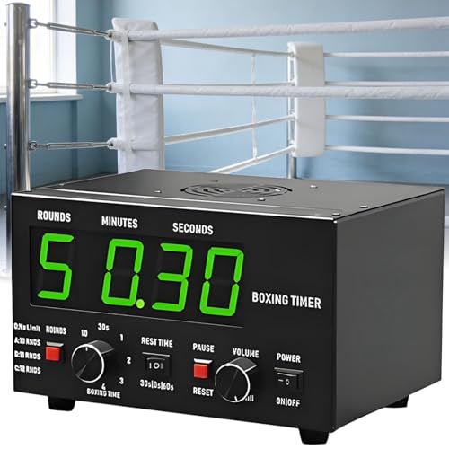 Interval Timer with LED Display, Adjustable Sound, Customizable Training Time and Repetitions for Boxing, MMA, and Kickboxing Workouts - color: Green