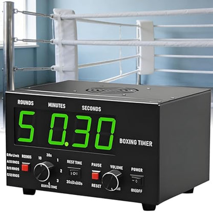 Interval Timer with LED Display, Adjustable Sound, Customizable Training Time and Repetitions for Boxing, MMA, and Kickboxing Workouts - color: Green
