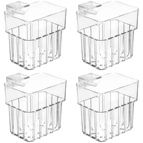 Gatuida 4 Pack Aquarium Plant Cups Clear Acrylic Fish Tank Plant Holders with Bottom Drain Holes Hanging Aquatic Planter Pots for Live Plants Aquarium Accessories
