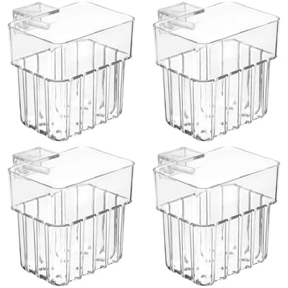 Gatuida 4 Pack Aquarium Plant Cups Clear Acrylic Fish Tank Plant Holders with Bottom Drain Holes Hanging Aquatic Planter Pots for Live Plants Aquarium Accessories