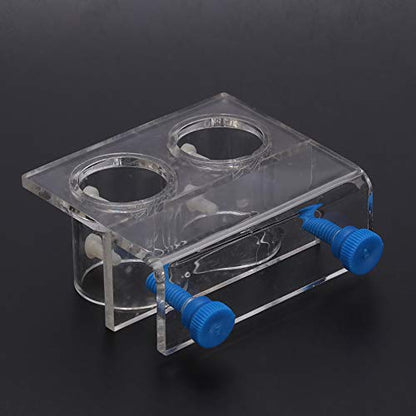 2 PCS Acrylic Aquarium Pipe Clip Clamp Holder, Transparent Acrylic Water Tube Soft Pipe Fixture for Fish Tank Aquarium Holding Doing Pump Soft Hose (Double Hole) - size: Double Hole