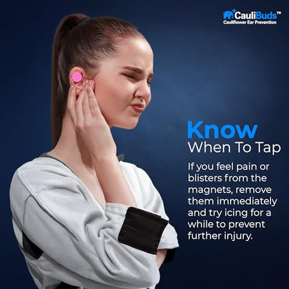 CauliBuds™ Cauliflower Ear Magnet - Premium Silicone Ear Magnets Cauliflower Ear - Pressure Earrings Magnetic Ears - Treatment in BJJ, Wrestling, MMA, & Rugby - Cauliflower Ear Draining Kit (Pink) - color: Pink