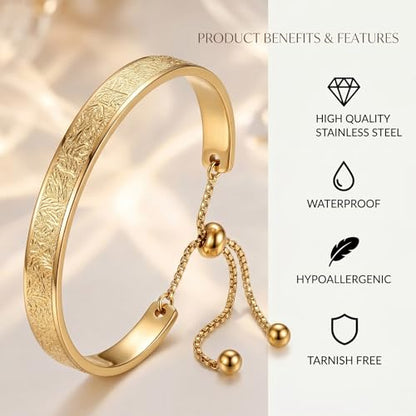 YANCHUN Ayatul Kursi Bracelet Islamic Arabic Jewelry Gifts Arabic Cuff Bracelet Gifts for Women Men Islamic Jewelry Gifts for Him - color: B2