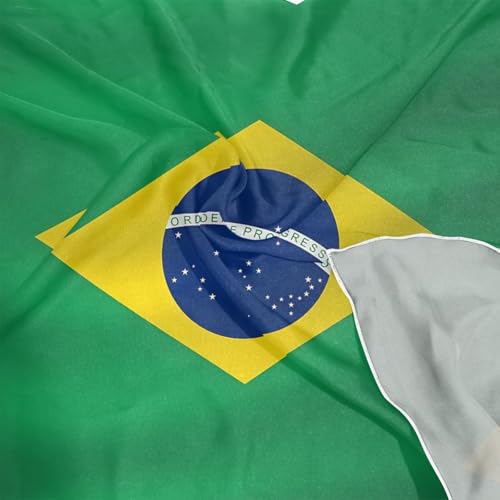 Women's Silk Scarf Square Satin Head Scarves Fashion Neck Scarf Hair Wraps Silk Bandana - color: Brazil Flag