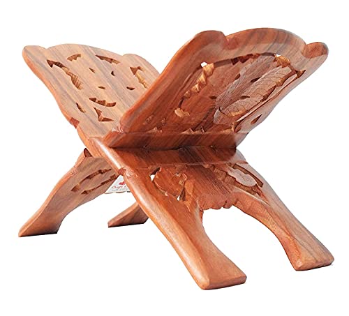 Goofy Turtle Wooden Hand Carved Book Stand Cover Case Wooden Rehal Quran Bible Gita Office Home Decor Furniture for Homework SpaceReligious Places