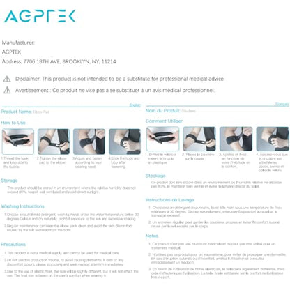 AGPTEK Elbow Brace for Tendonitis and Tennis Elbow 2 Pack, Tennis Golfers Elbow Support Arm Band Pain Relief Elbow Wrap Weightlifting Elbow Strap with Compression Pad for Men & Women, Grey - color: Gray