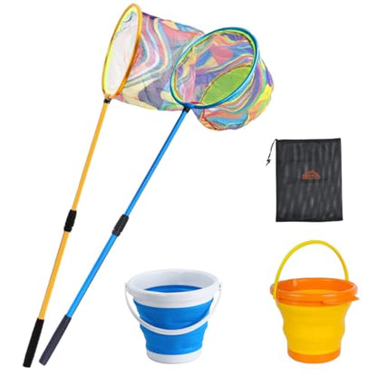 FishingNet2PieceSetRetractableNet forCatchingFrogs andTadpoles - color: Blue+Green, size: 68.5