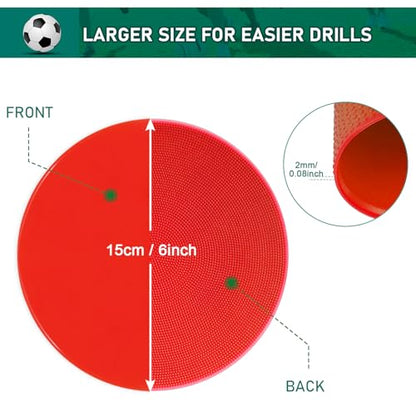 60 Pcs Poly Vinyl Spot Markers Rubber Floor Dots Non Slip Agility Markers Flat Field Cones for PE Gym Classes, Classroom Activities and Games, Soccer Basketball Sports Speed Agility Training - size: 6inch