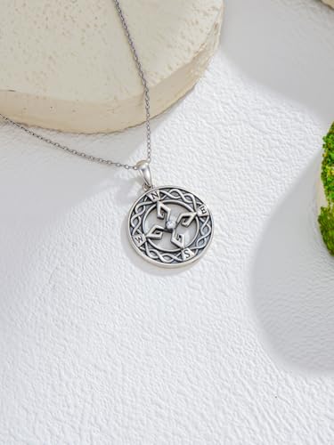 Graduation Gifts for Women 925 Sterling Silver Compass/Graduation/Vet/Cross/Stethoscope Necklace for Women - color: Compass-Celtic Knot