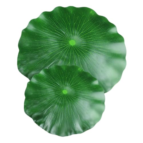 2pcs Simulated Lotus-Leaves Floating Decoration for Aquariums Realistic Fish Tank Ornament Lightweight Design for Aquatic Displays