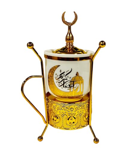 Bakhoor Burner Incense Burner Oud Charcoal Incense Burner Holder Oud Bakhoor Gift Non-Electric Incense Burner Arabic Style (Gold Bukhoor Burner) - color: Gold Bukhoor Burner