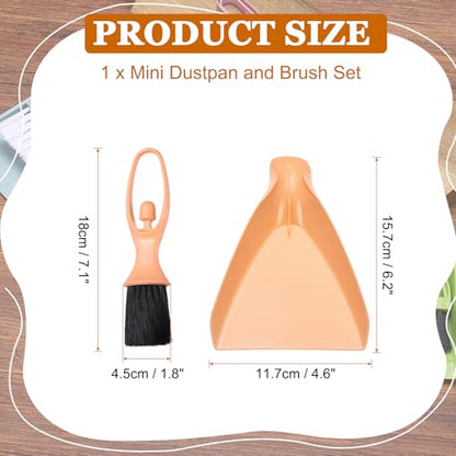 uxcell Mini Dustpan and Brush Set, Small Broom and Dustpan Set for Office Tabletops Sofas Keyboards Home Cleaning Tool, Orange Yellow - color: Orange Yellow