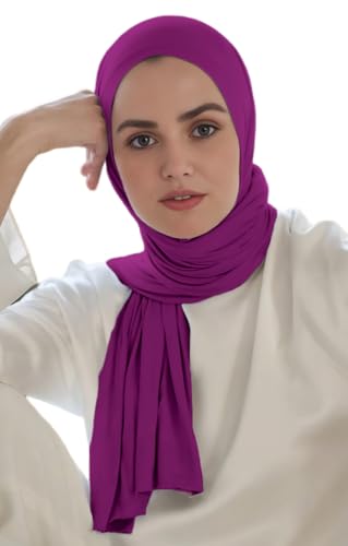 Nonbongoy Head Wraps for Black Women Stretch Headwraps Large Hair Wraps Hijab Scarves for Muslim Head Scarf Turban Headbands - color: 1-purple Red Headwrap