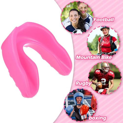 Sport Mouth Guards Gum Teeth Armor Game Guard for Boxing Basketball Football Hockey Karate Basketball Rugby Match - color: Pink
