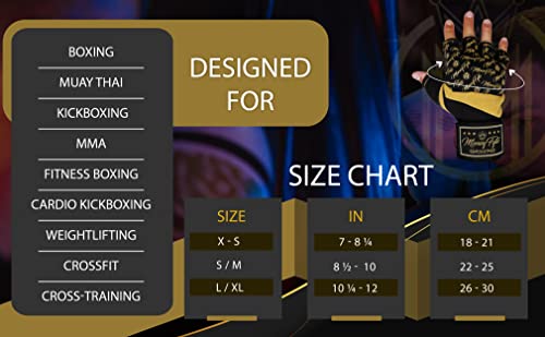 Quick Gel Boxing Wraps Under Boxing Gloves - Kickboxing MMA Muay Thai - Fist, Knuckle, Wrist Wrap Protection Inner Glove Hand Wraps - Men Women Kids - color: Black/Gold, size: Large-X-Large