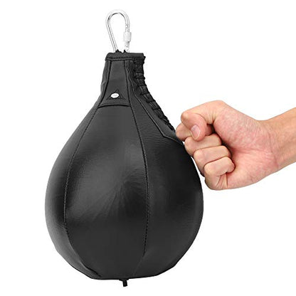 BORDSTRACT Boxing Speed Bag Kit, PU Punching Bag with Heavy-Duty Latex Bladder and Hanging Buckle, Speed Bag for Footwork, Head Movement, Reflex Training, MMA Sanda Durable Equipment