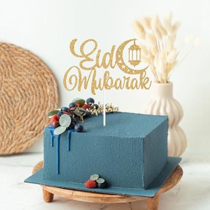 Eid Mubarak Cake Topper, Happy Eid, Muslim Ramadan Kareem, Hajj Mubarak Festival Party Decorations Supplies
