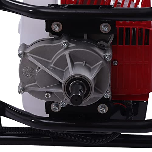 Auger Post Hole Digger, Gas Powered Earth Post Hole Digger Post Holes Earth Digger Petrol Drill Borer Bulb Planting Drill Fence Hole Maker Machine (63CC 3HP 2.2KW Single Leaf) - size: 63CC 3HP 2.2KW Single Leaf
