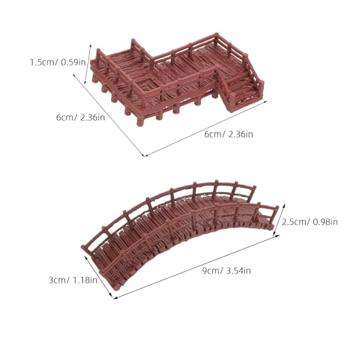 MERRYHAPY 4pcs Miniature Fairy Garden Bridges Set for Fish Tank Aquarium Decor – Micro Landscape Z-Shaped Bridge Stairs Mini Garden Accessories for Terrarium and Desktop Ornaments