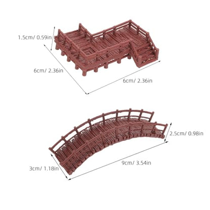 MERRYHAPY 4pcs Miniature Fairy Garden Bridges Set for Fish Tank Aquarium Decor – Micro Landscape Z-Shaped Bridge Stairs Mini Garden Accessories for Terrarium and Desktop Ornaments