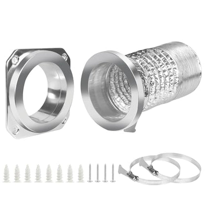 DVC-180 Magnetic Dryer Vent Coupling Connector Kit Easy to Clean Quick Connector Including a 3.3ft 4" Duct and two Clamps