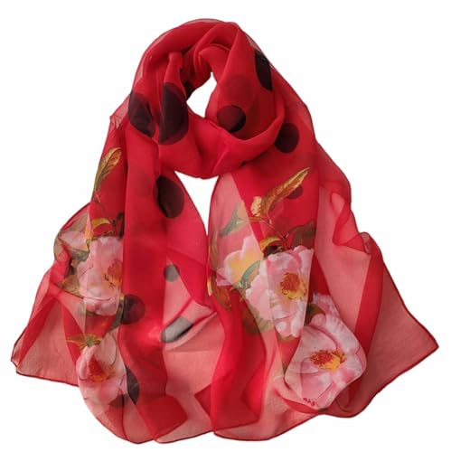 Pokeedioty Scarfs for Women Lightweight Fashion Scarves Elegant Floral Pattern Sheer Scarfs Sunscreen Shawls Wraps - color: P 053