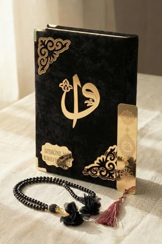 Personalized Quran Gift Set with Translation, Pearl Rosary Islamic Gifts for Women Muslim Wedding Favors (Arabic, Turkish)