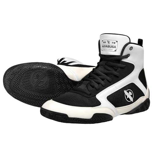Hayabusa Pro Boxing Shoes for Men & Women - color: White, size: 7 Women/5.5 Men