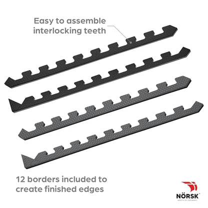 Dual-Sided Reversible 1/2" Foam Exercise Mats for Home Gym - Interlocking EVA Foam Tiles - color: Gray/Black, size: 48 Tiles - 192 Sq. Ft.