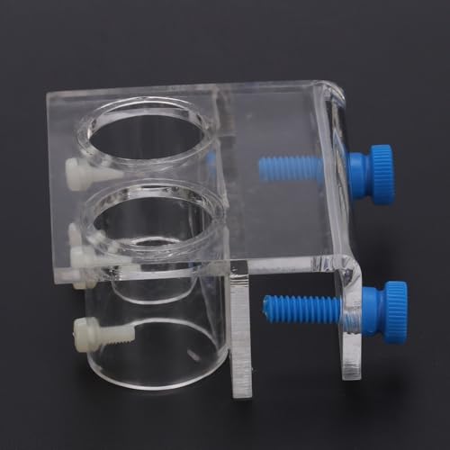 Water Pipes Fixture Transparent Acrylic Aquarium Tube Holder Leak-Proof Mounting Bracket with Screws for Fish Tank Organization(Double Hole Fixture) - style: Double Hole Fixture
