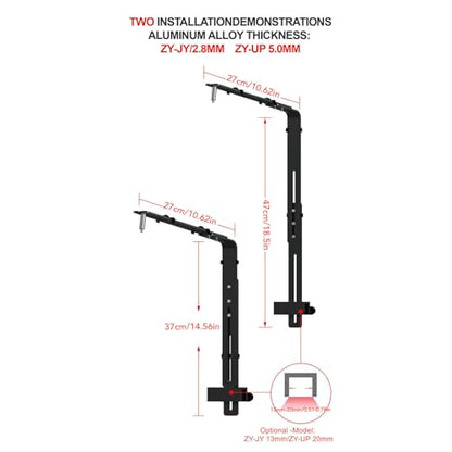 YOUTHINK Fish Container Light Bracket, Aluminum Alloy Aquarium Light Holder Professional Adjustable Height Lamp Stand for Hanging Lamp (Black) - color: Black