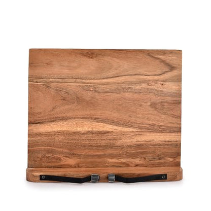 NIRMAN Acacia Wood Book Stand Adjustable Angle Reading Book Holder for Textbook, Receipe, Music Books, Tablet for Home Office Kitchen Lightweight Bookstand (11" x 9" x 1.5")