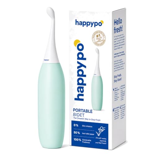 HappyPo The Original Portable Bidet - 300ml Peri Bottle for Moms, Women, and Anyone on The Go - Easy-Bidet 2.0 for Postpartum Care, Travel, Personal Hygiene - Poop Cleaning and Feminine Care (Mint) - color: Mint, size: Regular (300 ml)