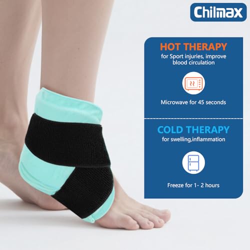 Ankle Heel Ice Pack Wrap Brace for Swelling,Gel Cold/Hot Therapy Wrap for Sprained Ankle, Achilles Tendonitis, Plantar Fasciitis,Foot Pain,Adjustable Strap,Reusable Compression Wrap (Green) - color: Green