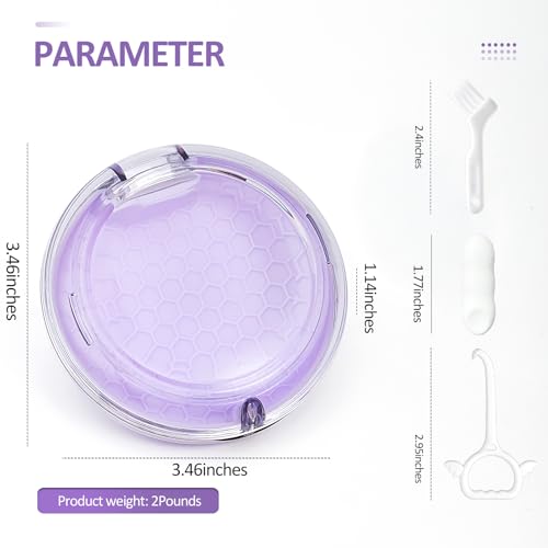 Retainer Case Slim Aligner Case with Vent Holes Removable Inner Tray Silicone for Easy Cleaning, Retainer Removal Tool and Brush (Clear Purple) - color: Clear Purple