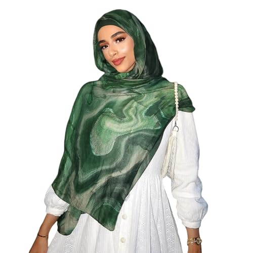 ZGMYC Watercolour Floral Printed Hijab Scarf for Women Soft Modal Cotton Instant Hijab Head Wraps Shawls Long Scarves - color: Color 8