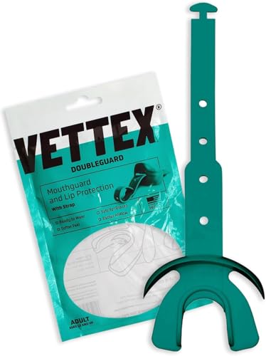 Vettex DoubleGuard Mouth Guard with Lip Protection, Aqua | Football, Lacrosse, MMA, Boxing, Adjustable Helmet Strap, Braces Friendly, 2 Breathing Channels, NCAA & NFHS Certified - color: Aqua